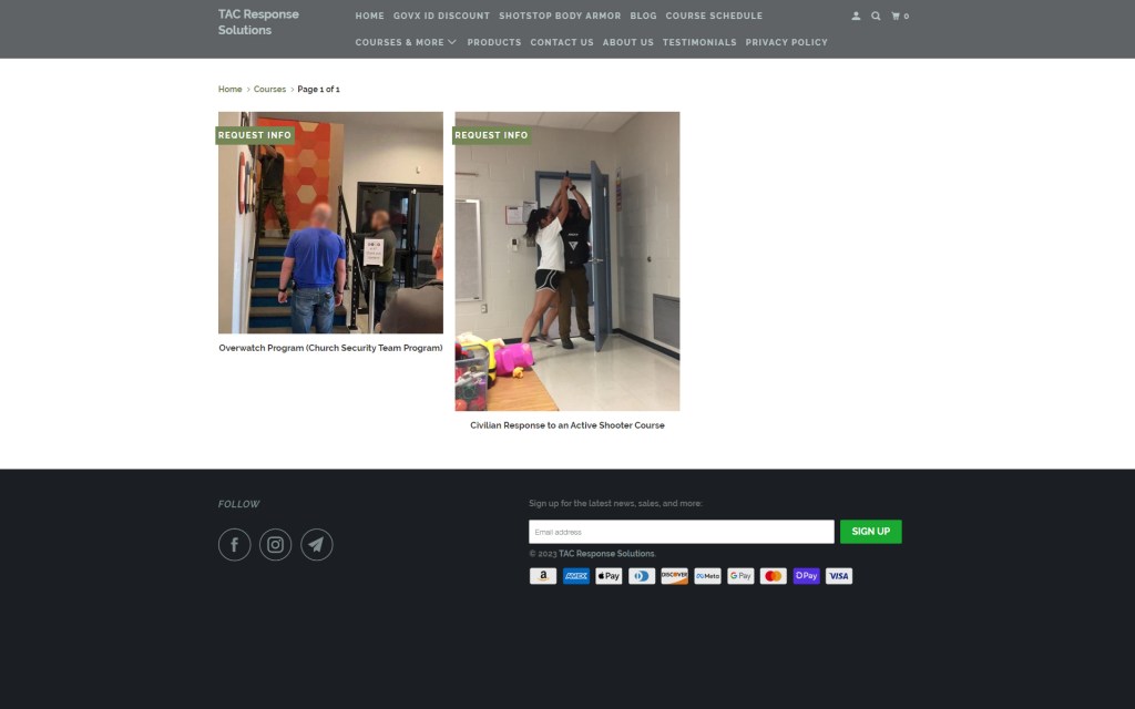 tac response solutions active shooter training course example