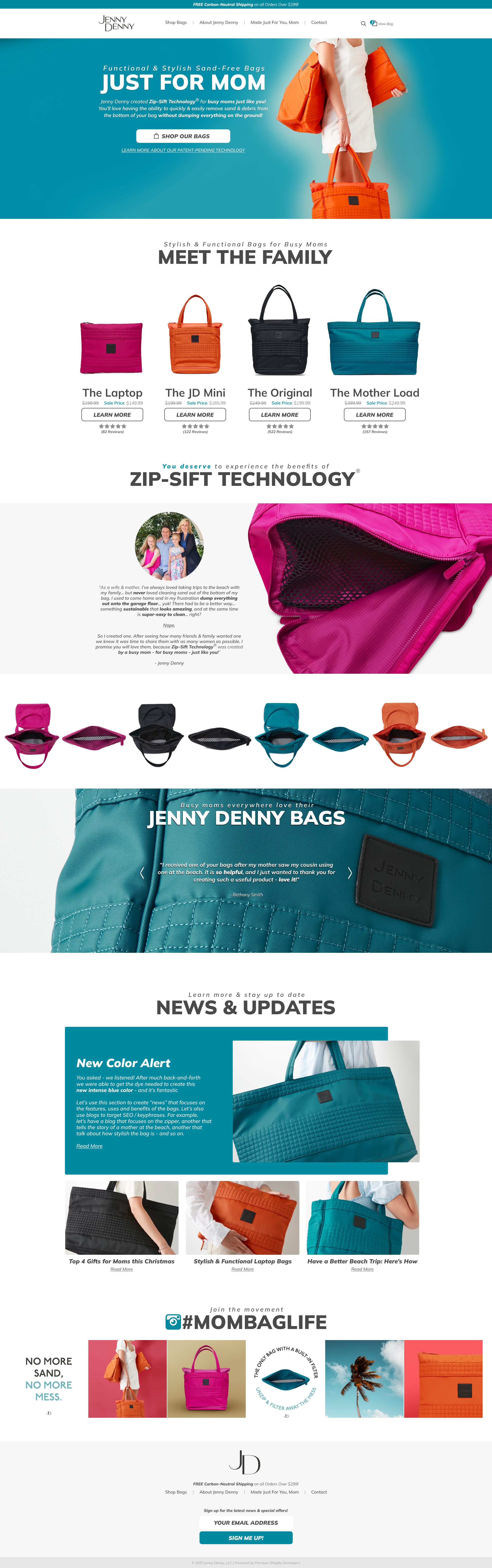 Jenny Denny Handbags Website Redesign