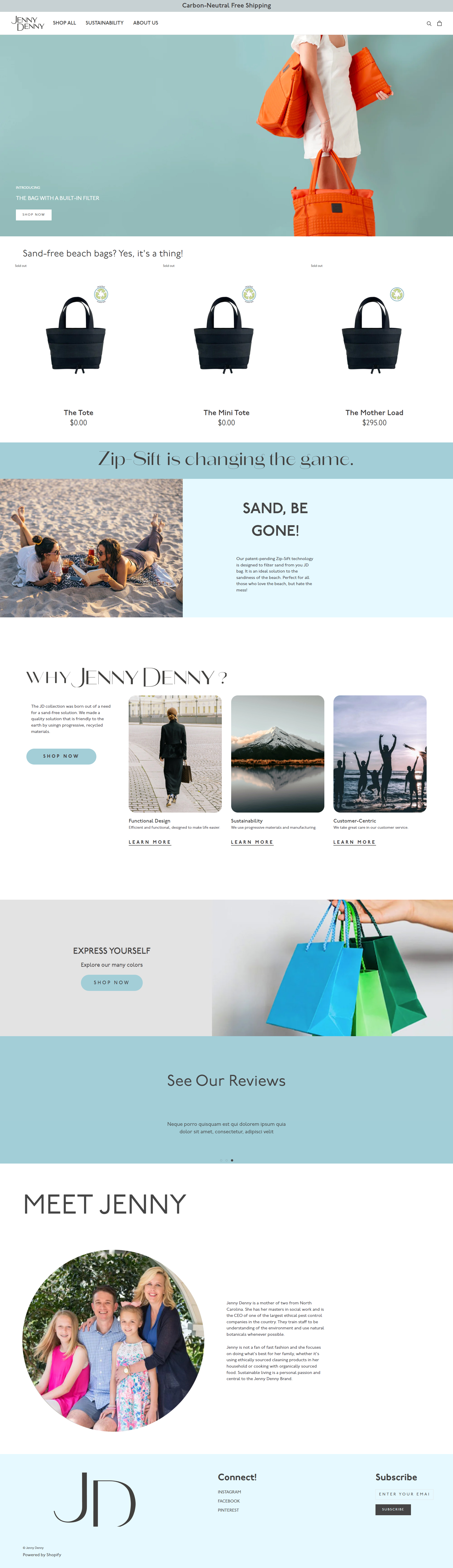 Jenny Denny Handbags Website Redesign