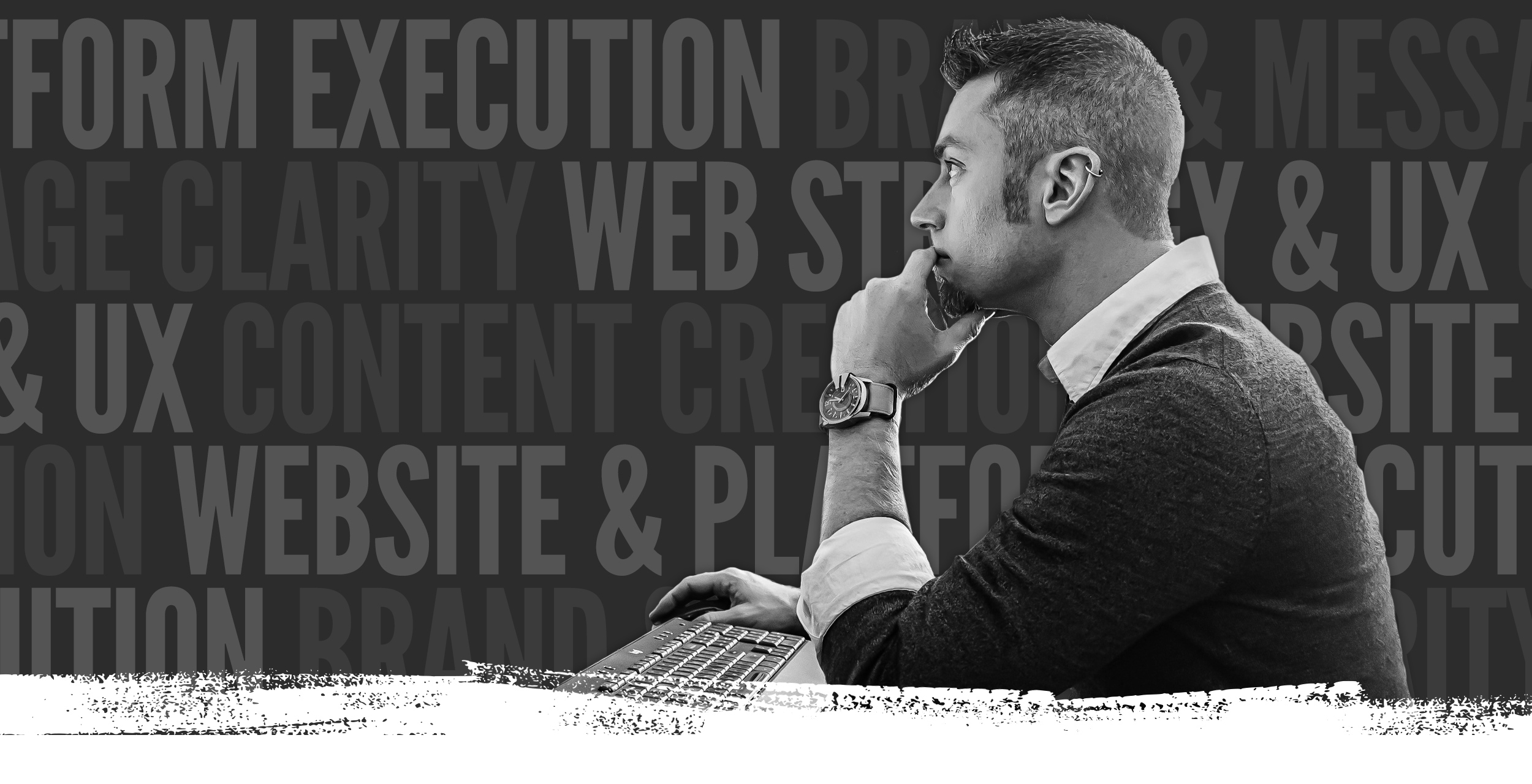 aj hauser portfolio gray section over text